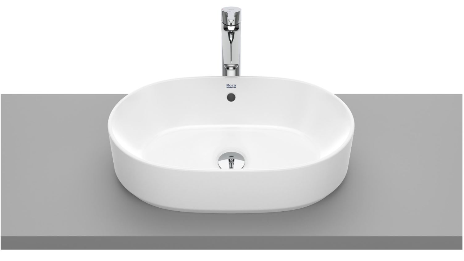 Roca GAP Umywalka nablatowa owalna 55x39 cm bez otworu na baterię, z przelewem (A3270Y1000)